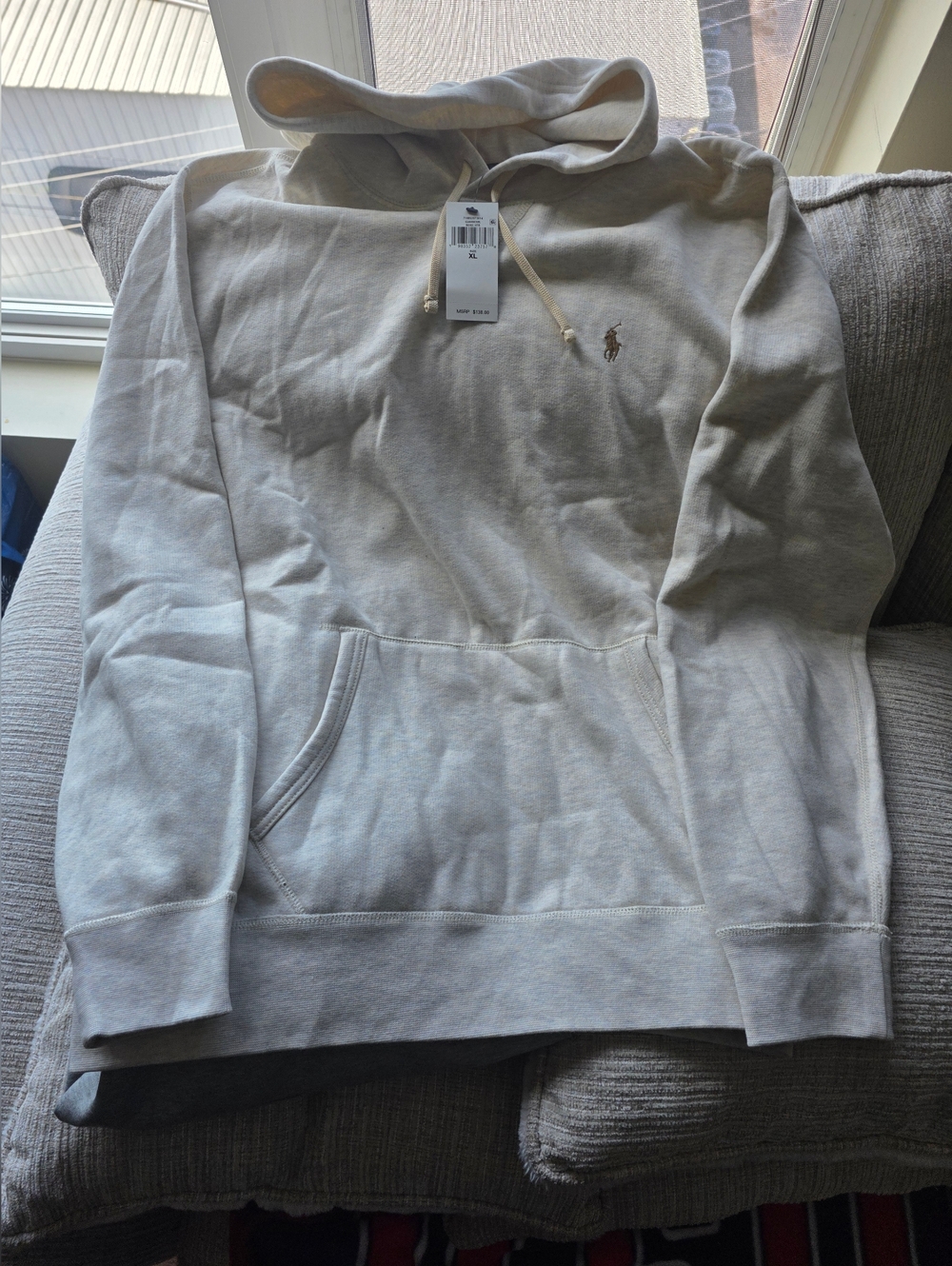 Brand New Size XL Ralph Lauren Heather Gray Hoodie with Embroidered Pony
